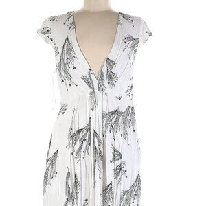 Free People Printed Retro Faux-Wrap Midi Dress